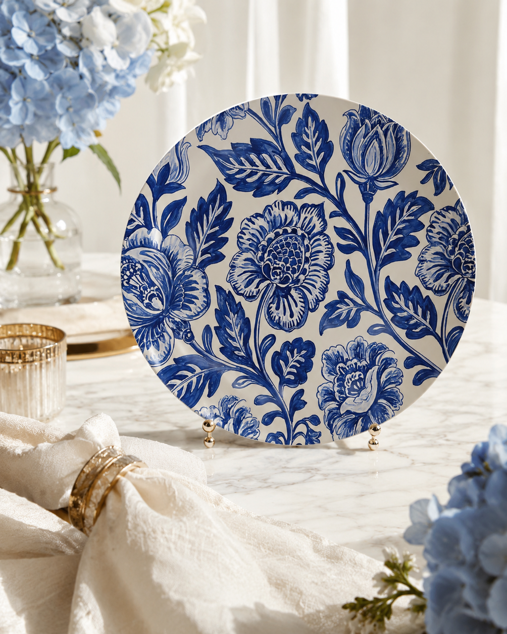 Cobalt Garden China Plates