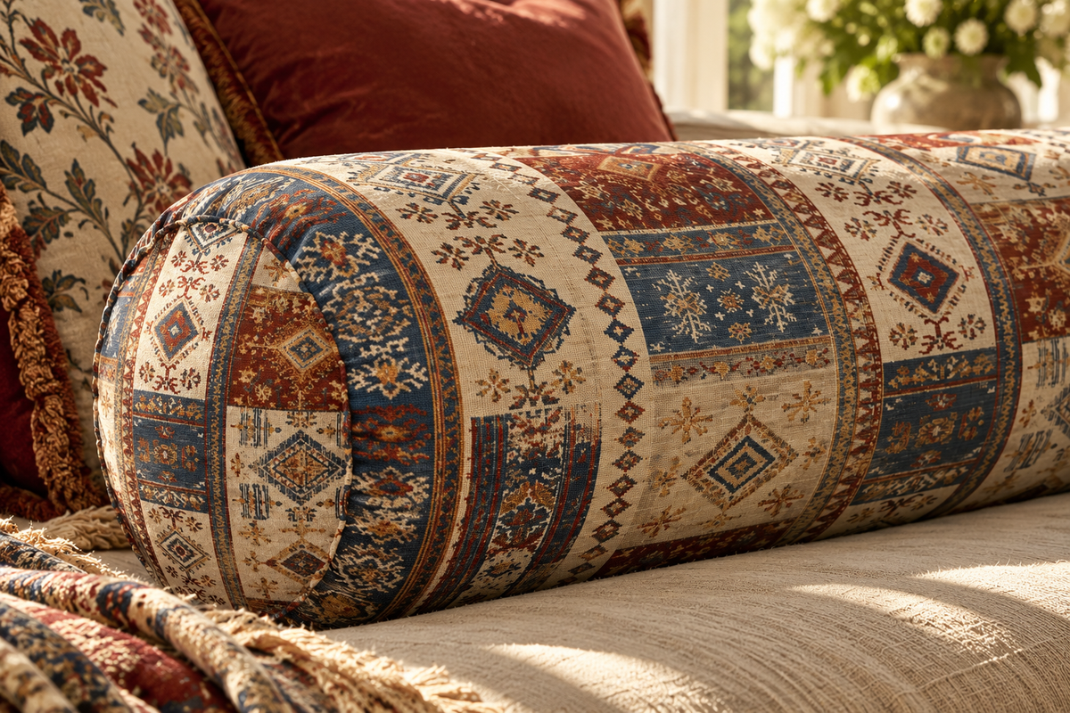 Hadley Big Bolster Pillow – Heritage Tapestry Cylinder Cushion