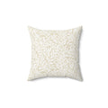 Neutral Leaf Pattern Faux Suede Square Pillow | Botanical Decorative Cushion
