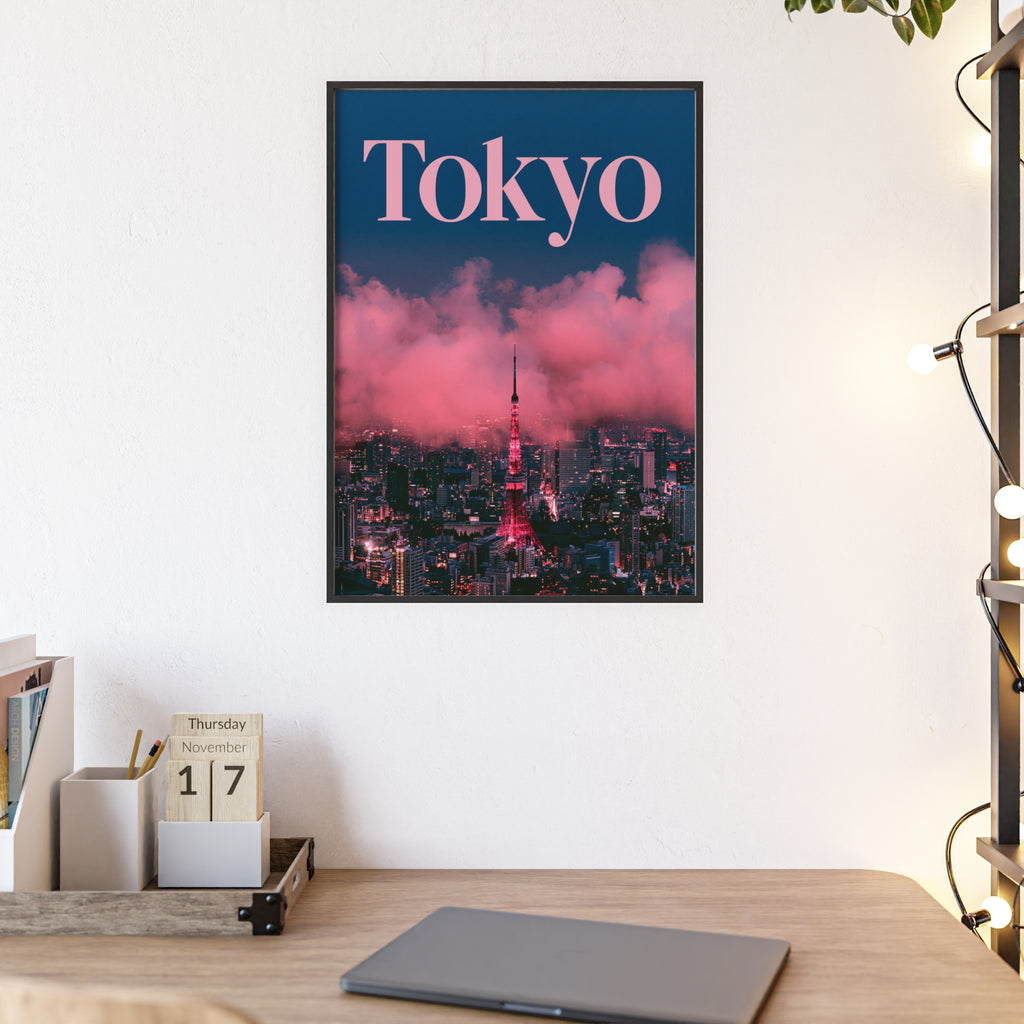 Tokyo skyline pink clouds Poster | Framed wall art