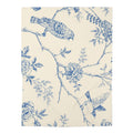 Bluebird Toile Baby Swaddle Blanket, Blue & Ivory Floral Bird Print, Elegant Newborn Wrap, French Country Nursery Baby Gift