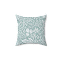 White Floral Vine Pattern Spun Polyester Pillow | Botanical Throw Pillow, Sage Green