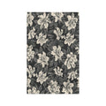 Vintage Floral Pattern Microfiber Tea Towel | Black Cream Botanical Design