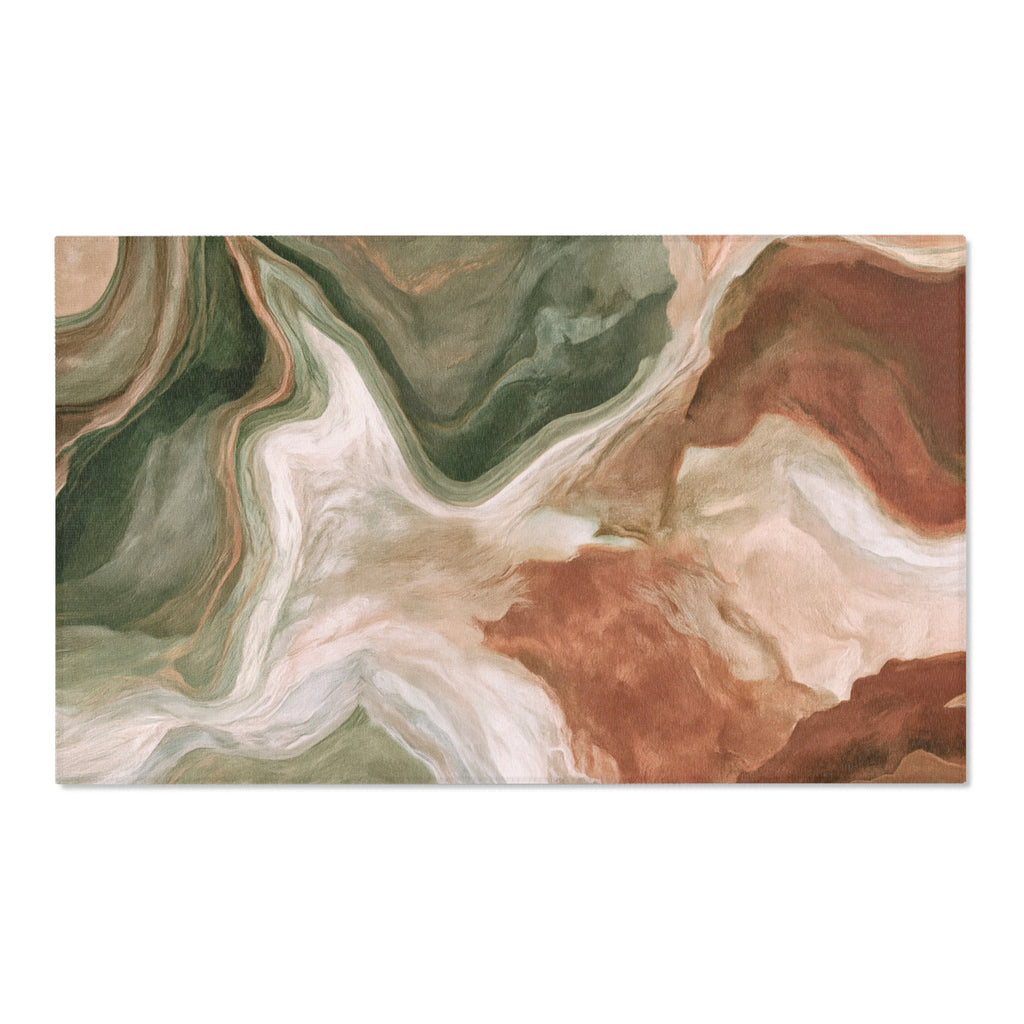 Earth Tone Marble Swirl Area Rugs | Abstract Fluid Art Rug
