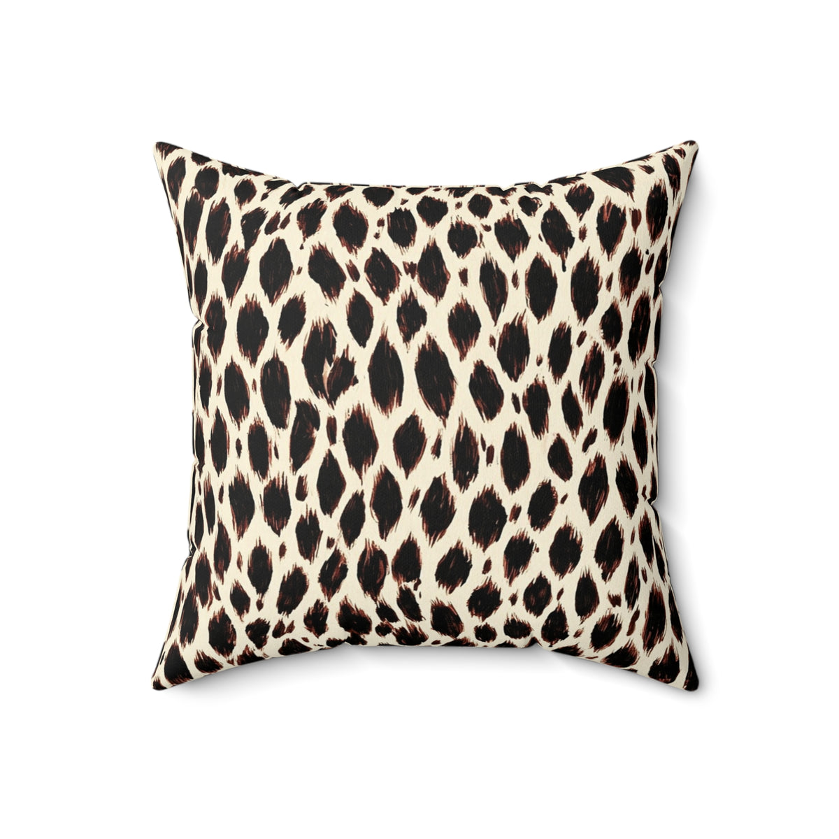 Neutral Leopard Print Pillow | Faux Suede Square Pillow