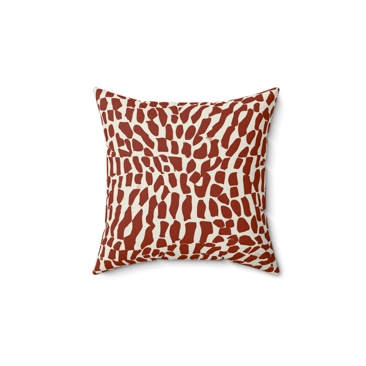 Rust Giraffe Spot Pillow | Faux Suede Square Pillow