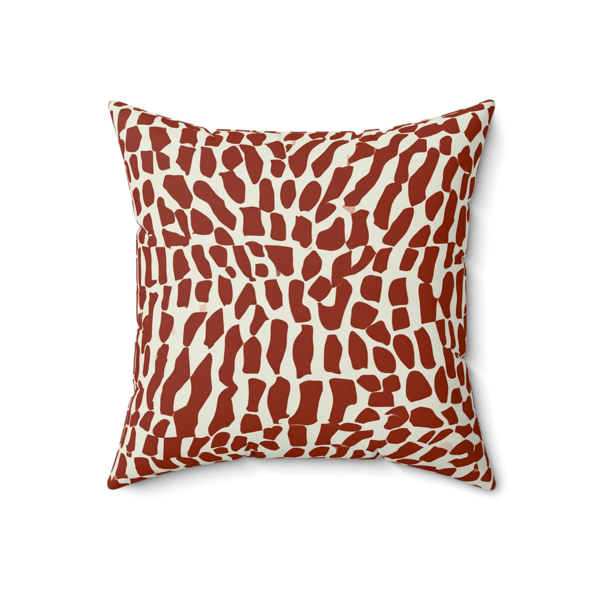 Rust Giraffe Spot Pillow | Faux Suede Square Pillow