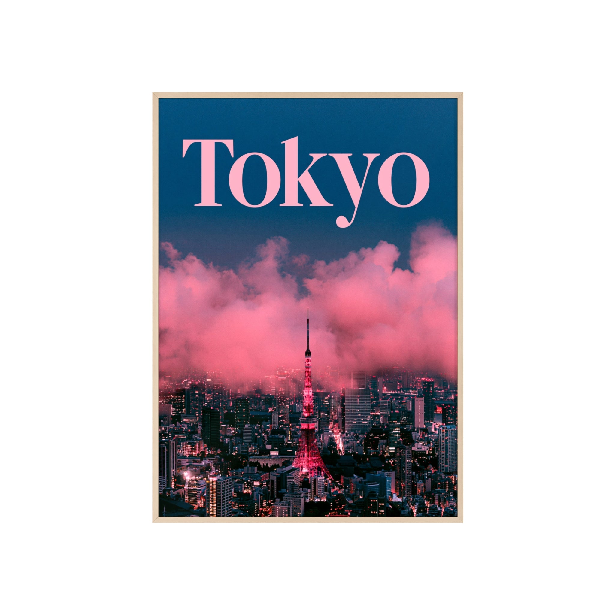 Tokyo skyline pink clouds Poster | Framed wall art