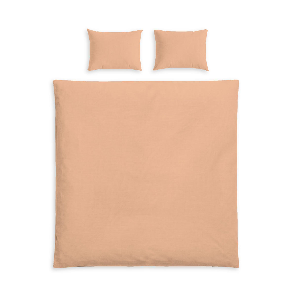 Solid Peach Duvet Cover Set Cotton Bed Set | Soft Peach Bedding, Minimal Bedroom Décor