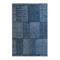 Blue Patchwork Textured Area Rug | Modern Geometric Floor Rug