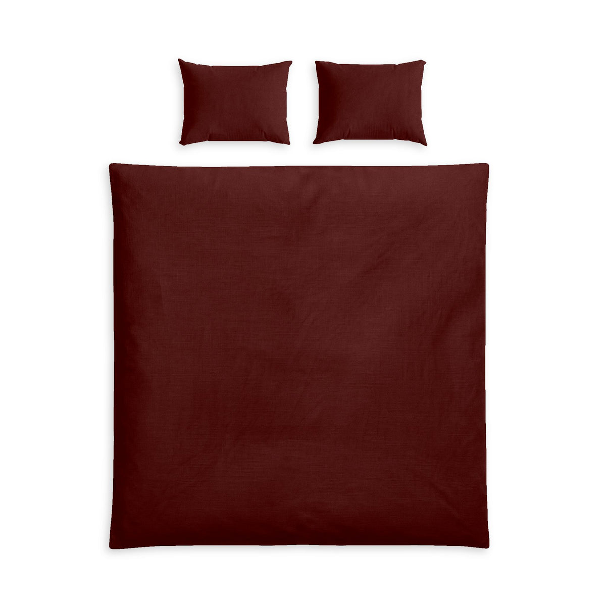 Solid Burgundy Cotton Duvet Cover Set | Bed Linen