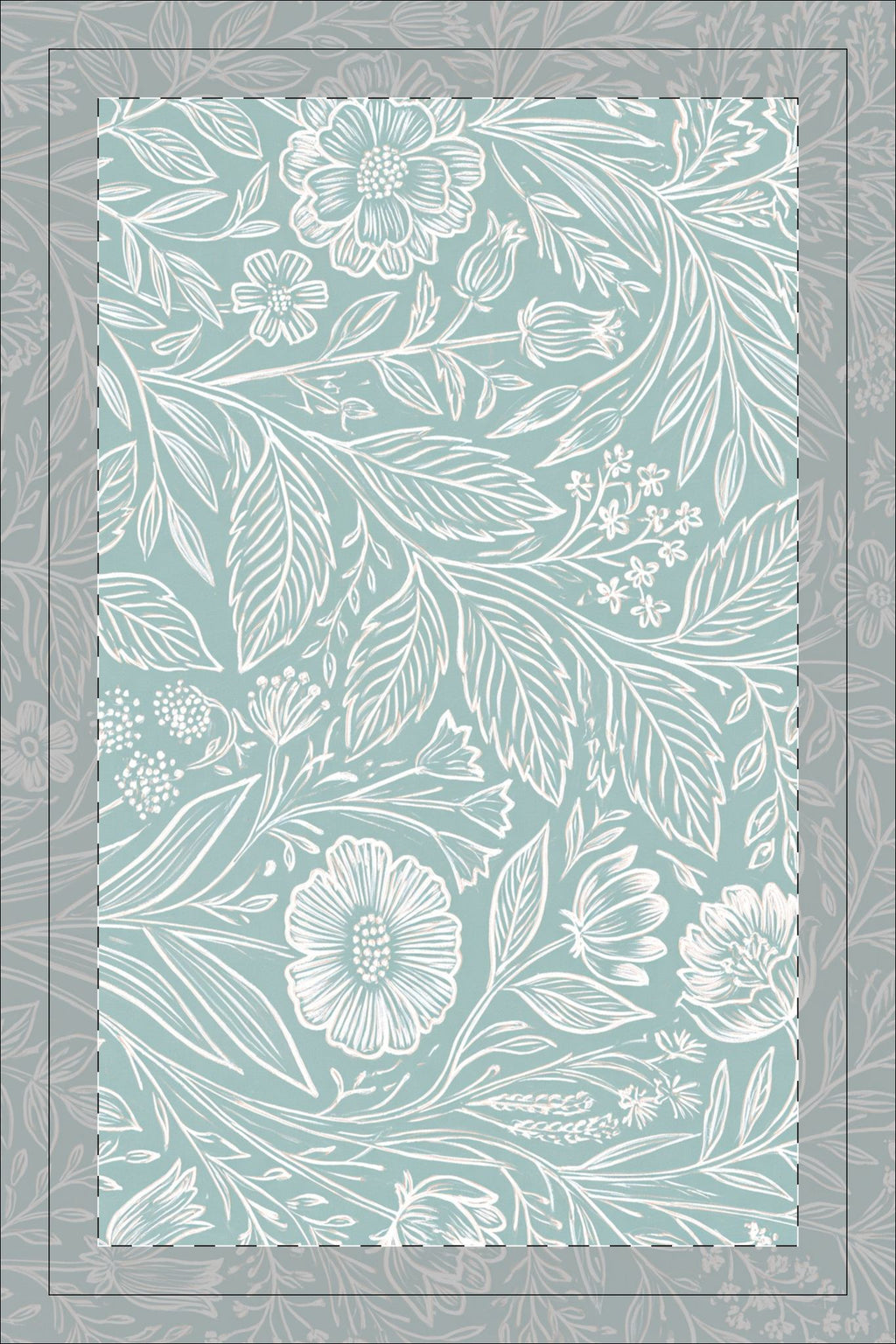 Botanical Floral Pattern Waffle Tea Towel | Double-Sided