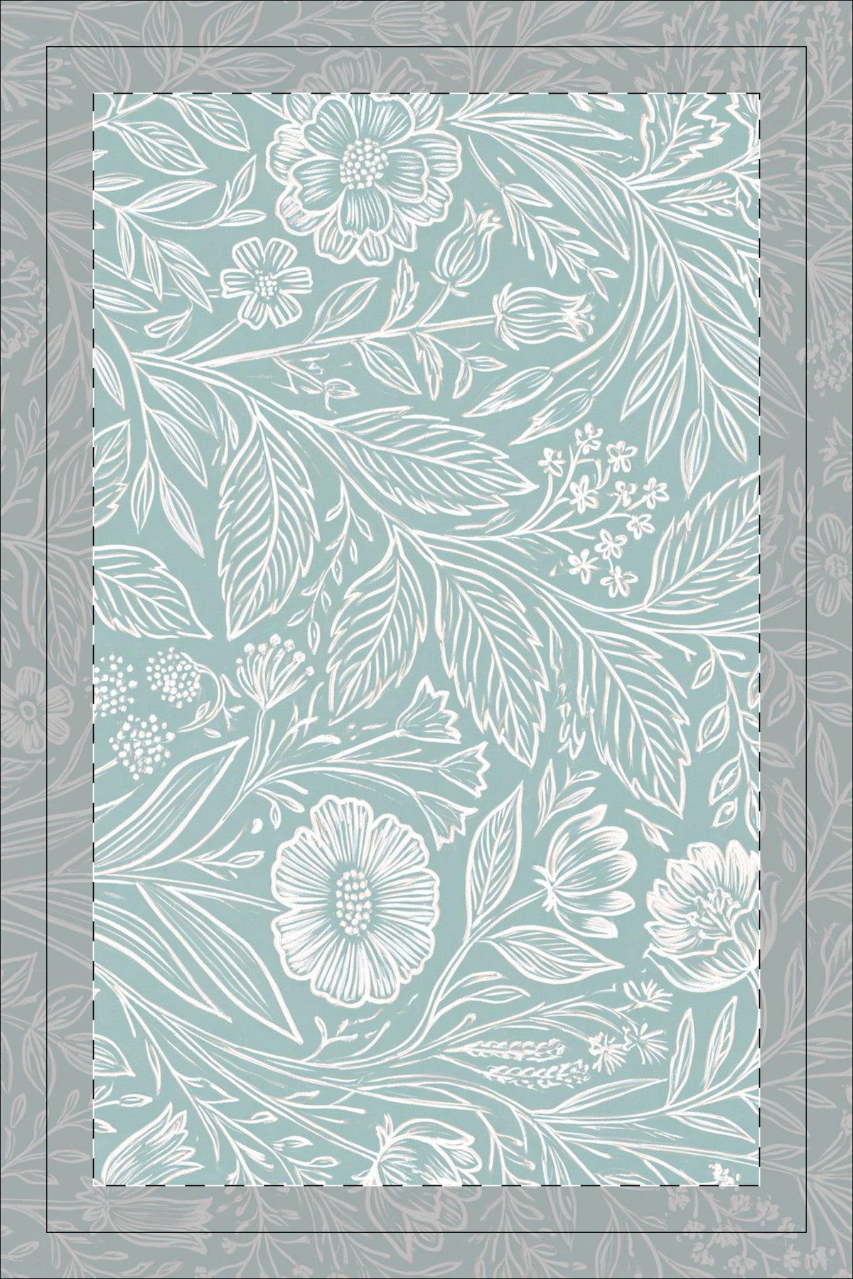 Botanical Floral Pattern Waffle Tea Towel | Double-Sided