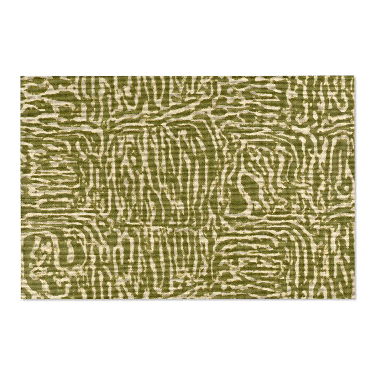100% Polyester Chenille Area Rug: Abstract Green Pattern, Multiple Sizes (Pre-Constructed)