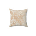 Neutral Floral Pattern Pillow | Faux Suede Square Pillow