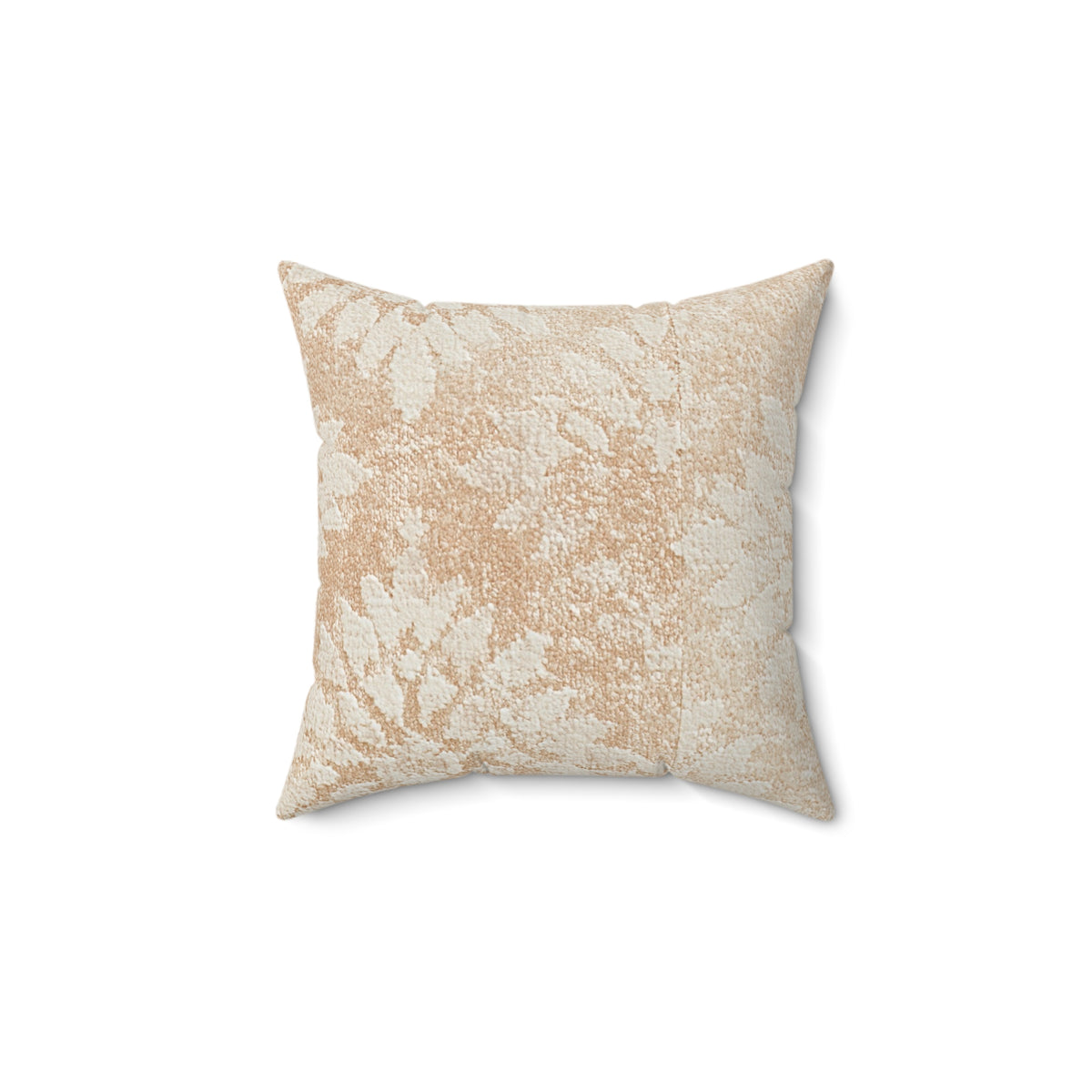 Neutral Floral Pattern Pillow | Faux Suede Square Pillow