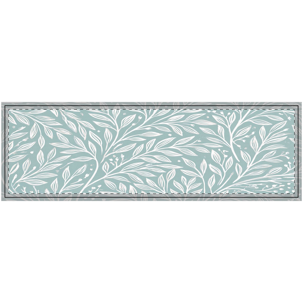 Teal Leaf Vine Quilted Bed Runner | Botanical Bedroom Accent