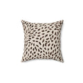 Neutral Leaf Spot Pillow Faux Suede Square Pillow | Modern Botanical Throw