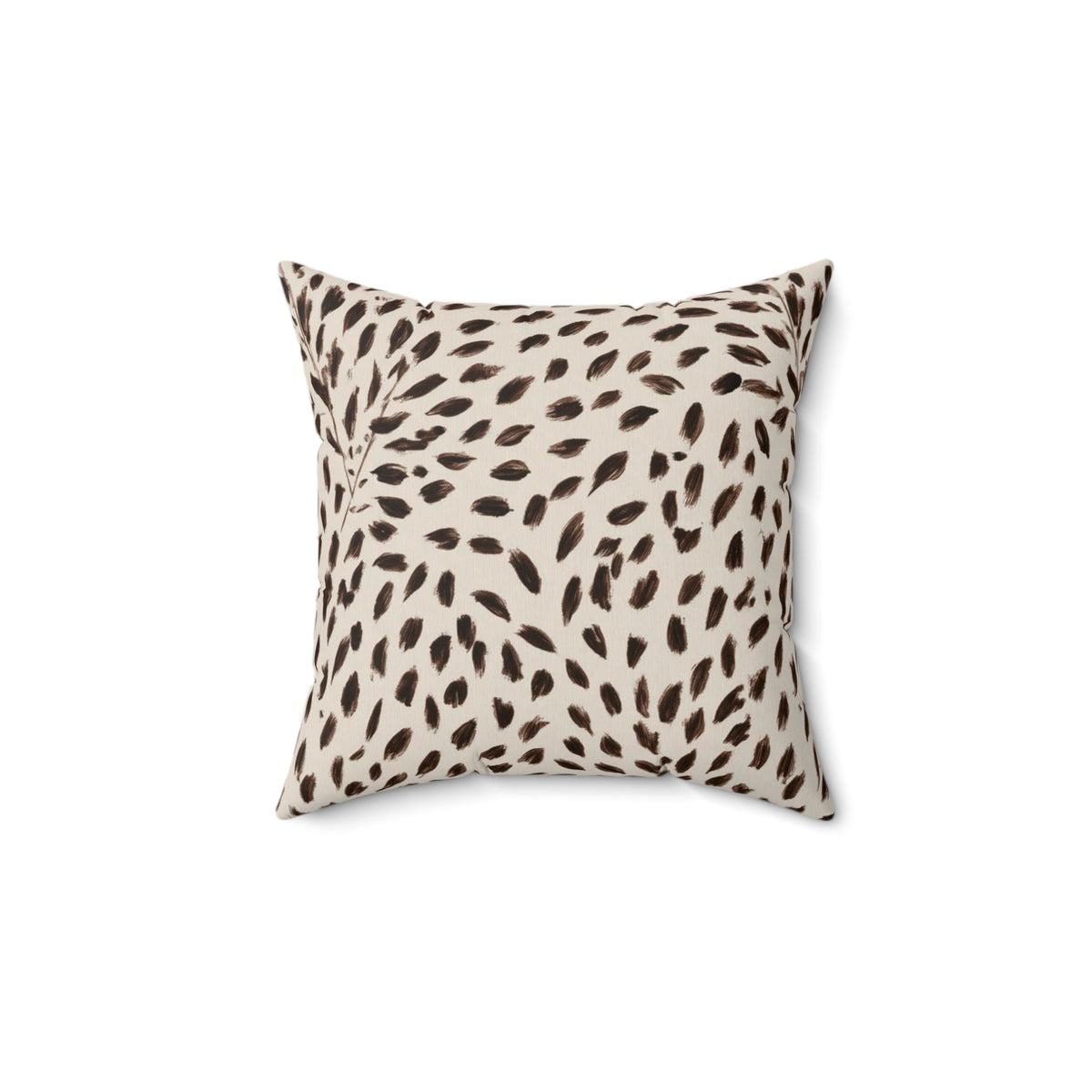 Neutral Leaf Spot Pillow Faux Suede Square Pillow | Modern Botanical Throw