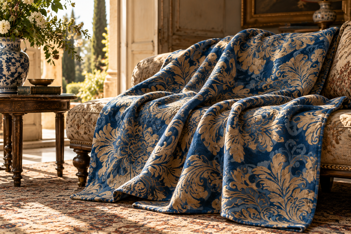 Blenheim Blue | Organic Cotton Throw