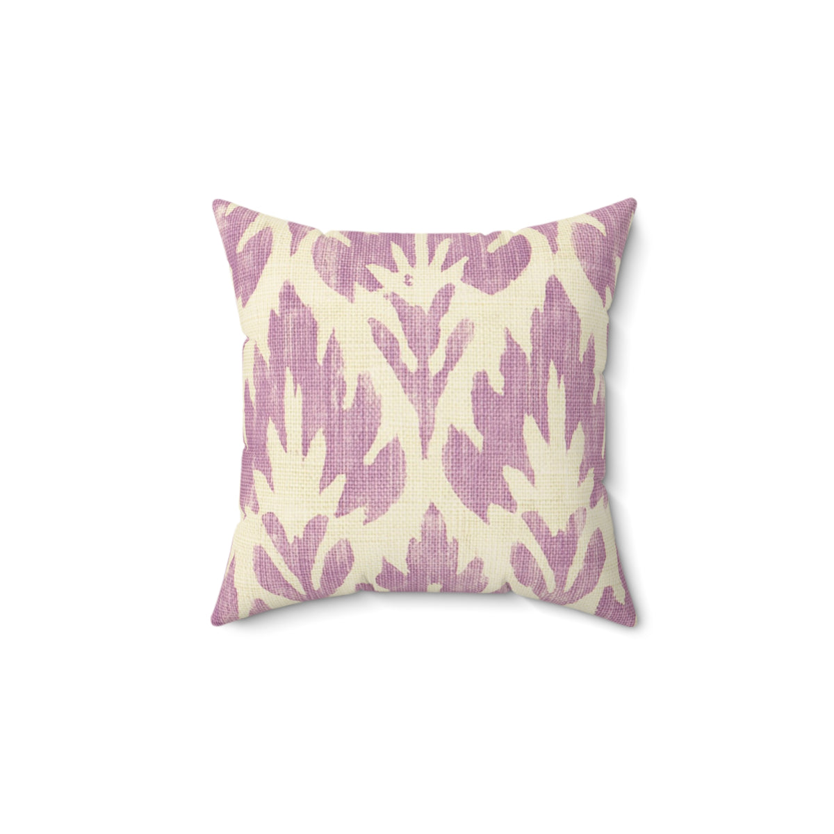 Lavender Ikat Pattern Faux Suede Square Pillow