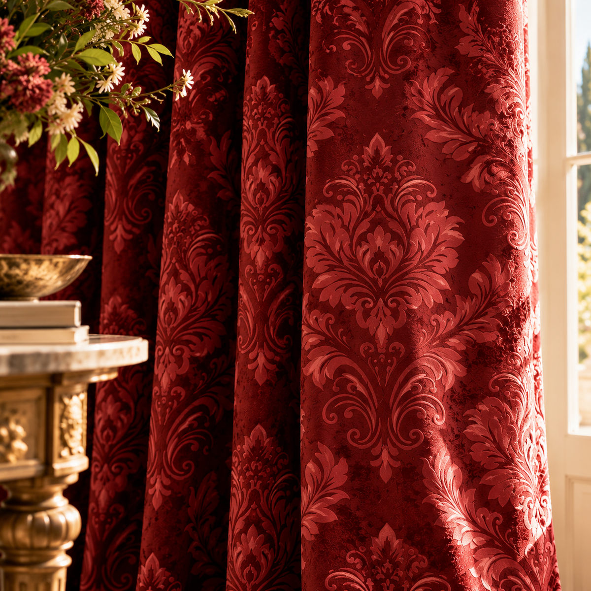 Jade Chenille Curtains | Heavyweight Interlined Pair