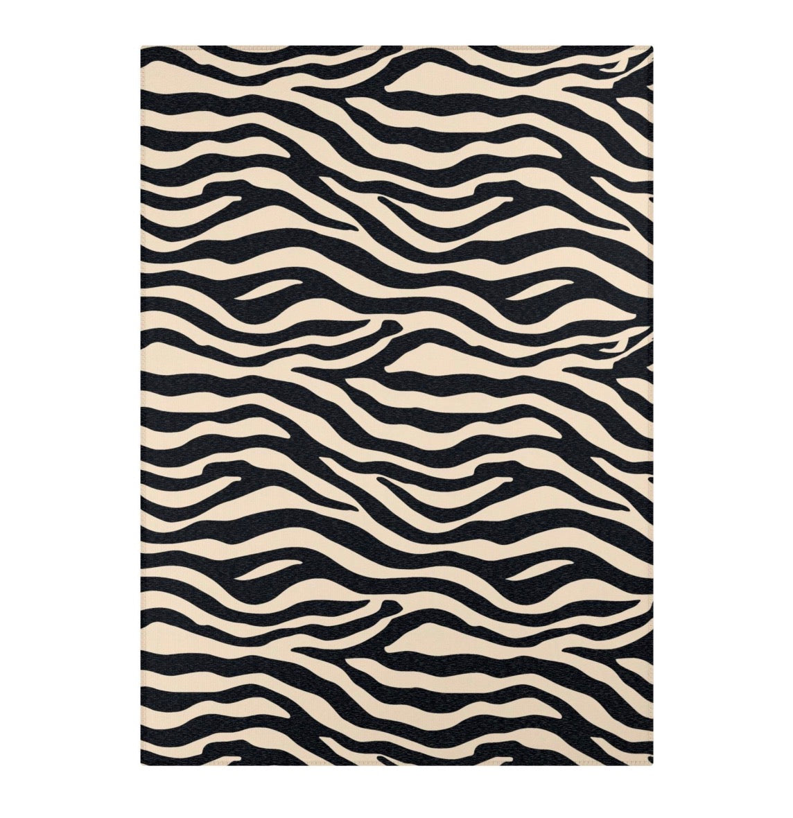 Ivory Noir Zebra Area Rug – Modern Animal Print Statement Rug