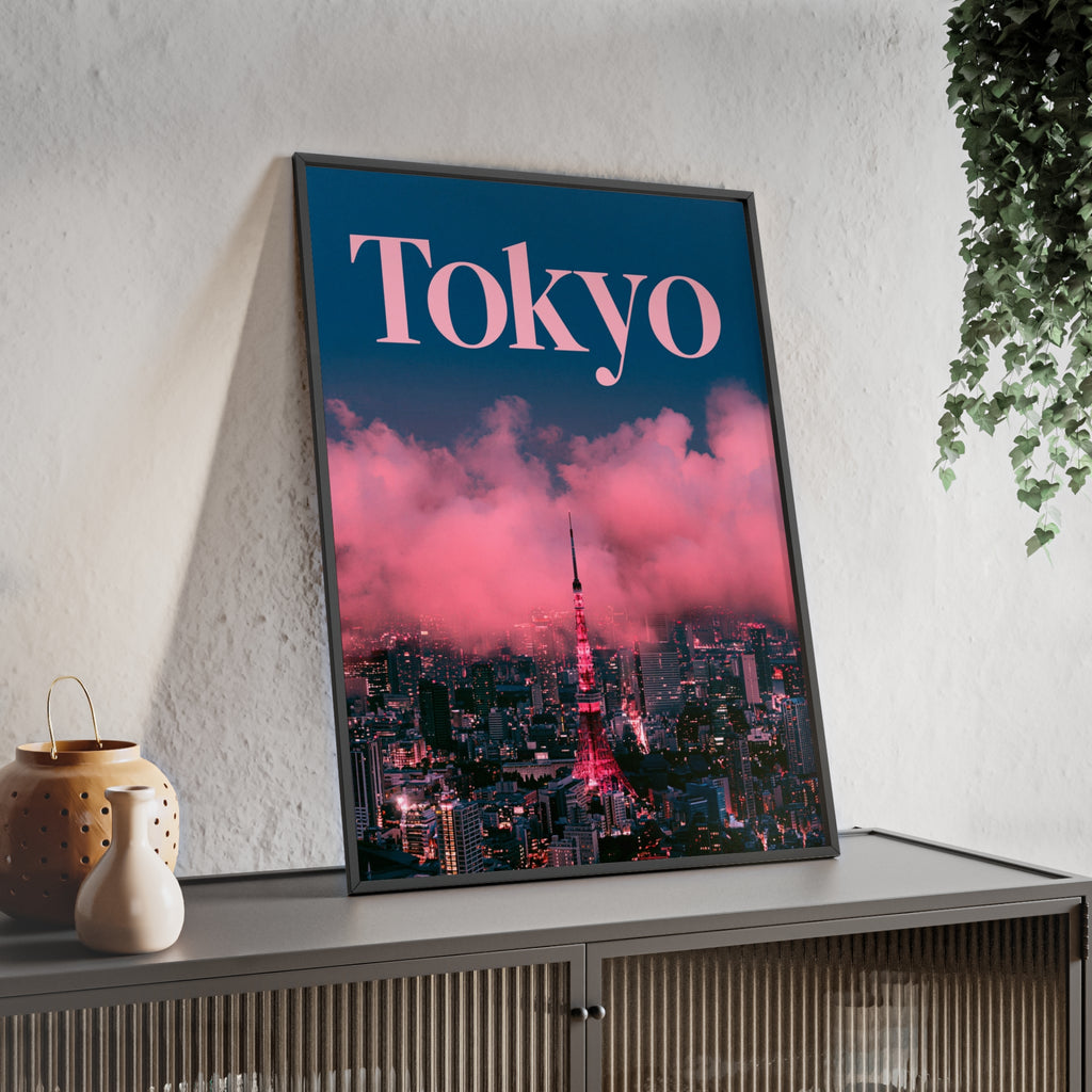Tokyo skyline pink clouds Poster | Framed wall art