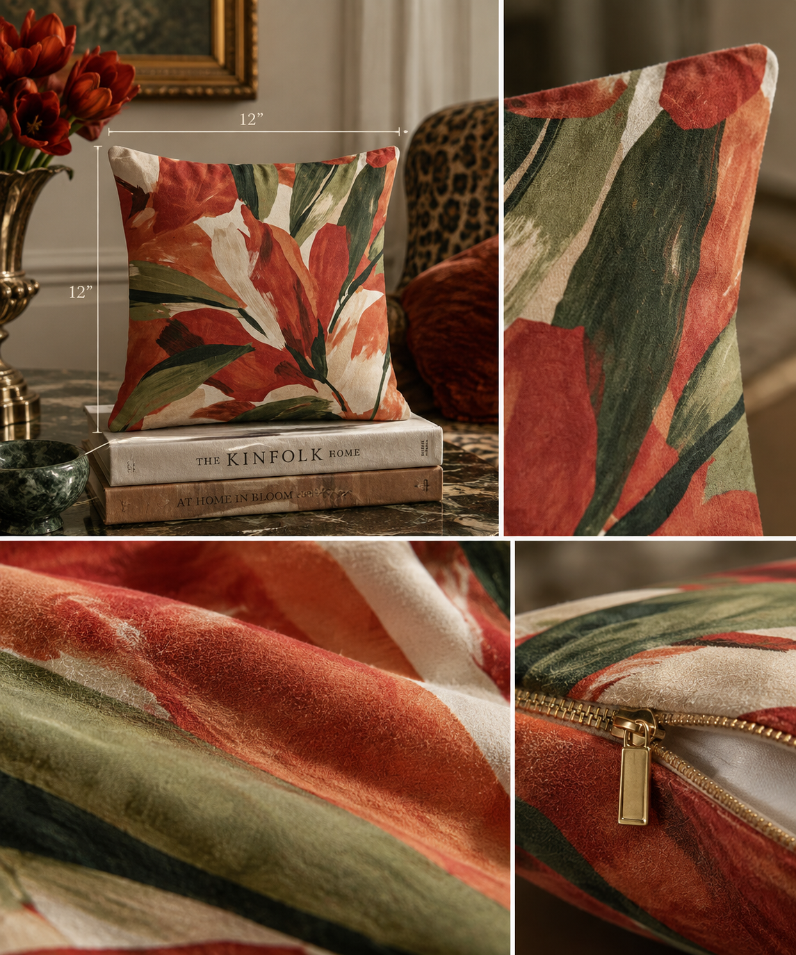 Siena Botanica Designer Suede Pillow