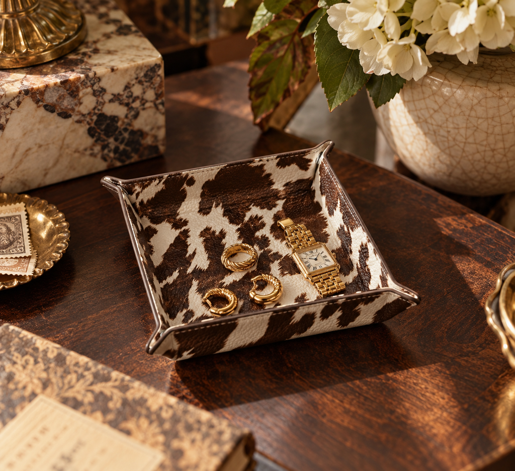 Beatrice Real Nappa Leather Trinket Tray