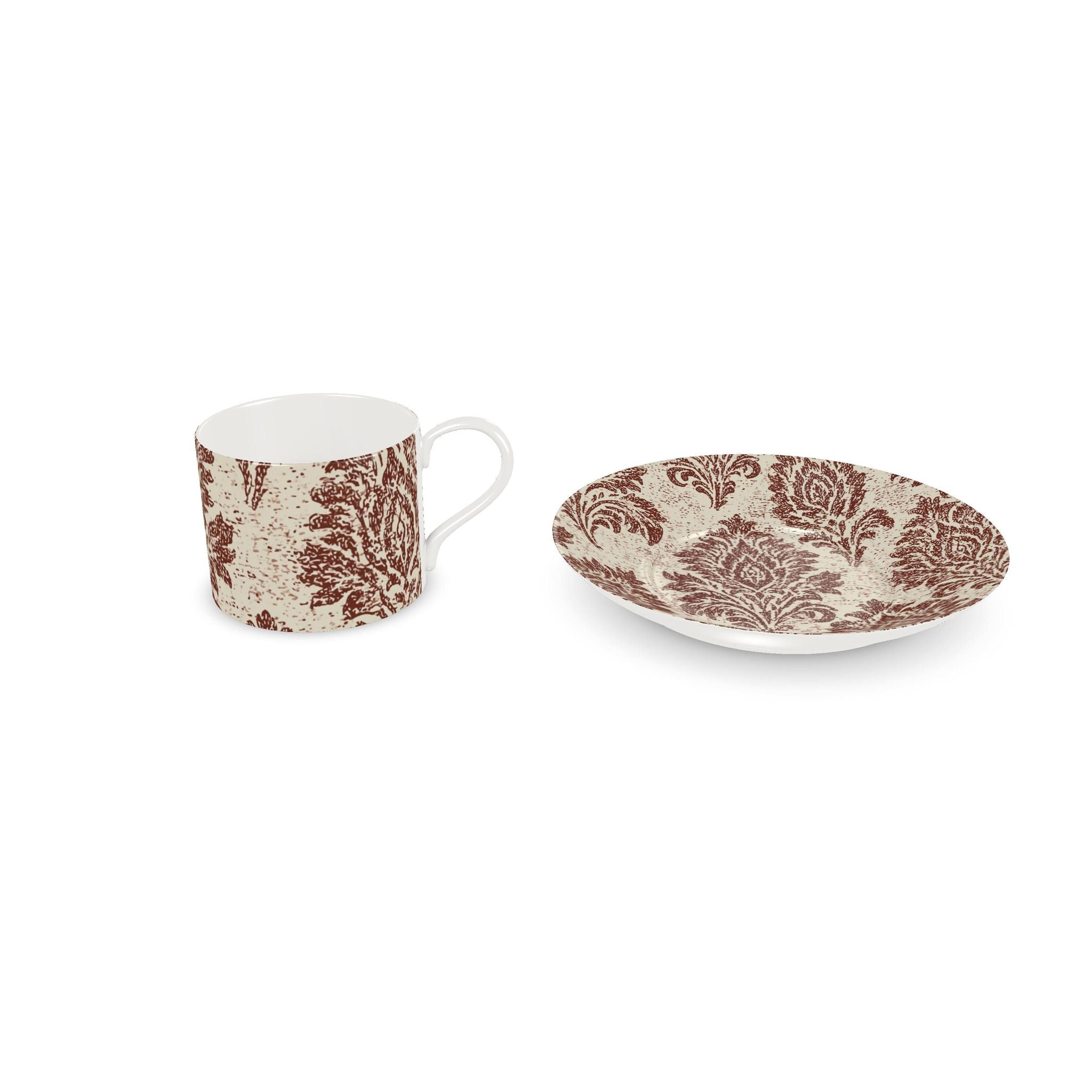 Sienna Damask Cup and Saucer