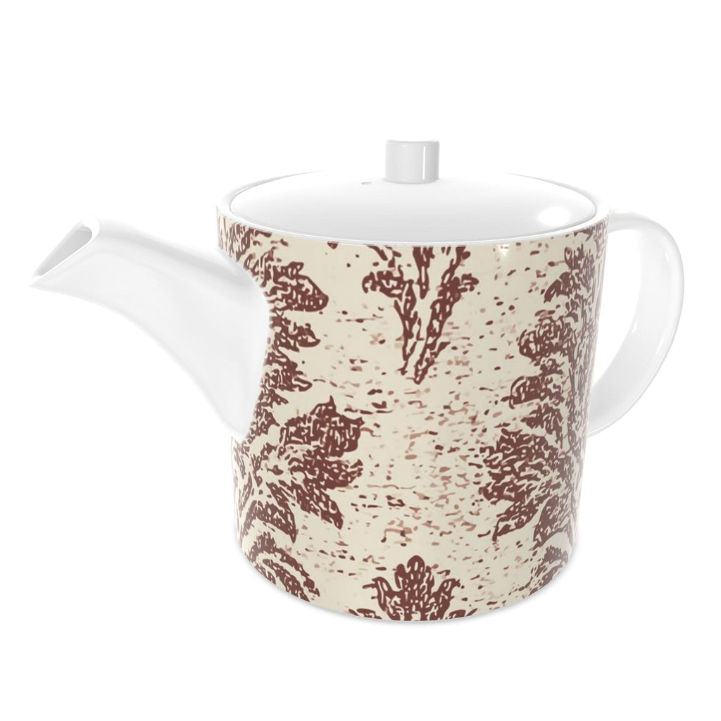 Sienna Damask Bone China Teapot