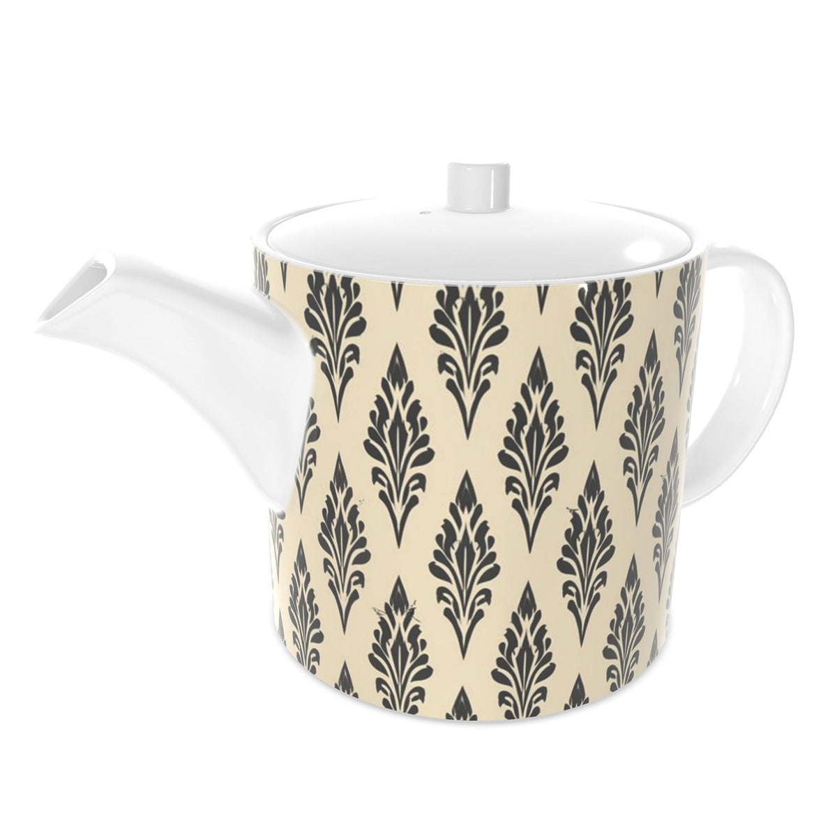 Ikat Pattern Bone China Teapot - The Midnight Laurel Collection