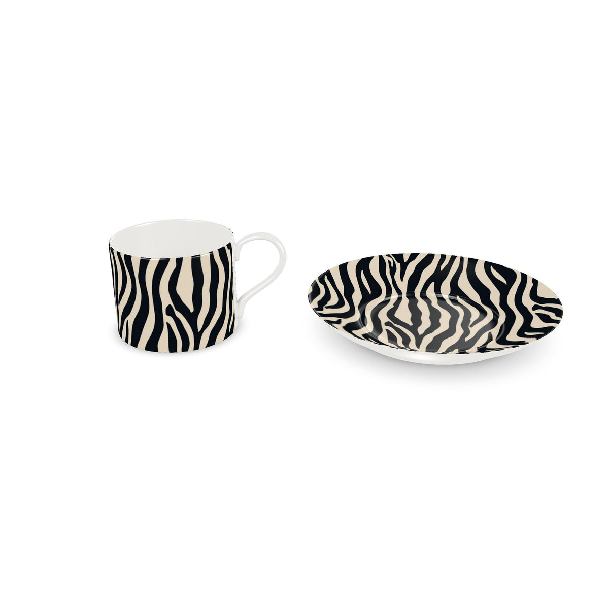 Savanna Noir Zebra Cup & Saucer Set | Coffee Cup Gift