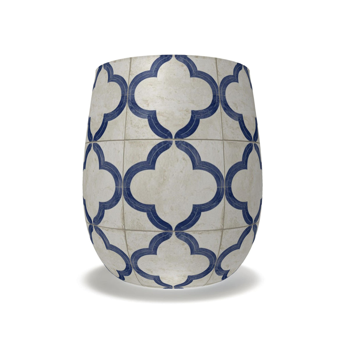 Cobalt Riviera Water Glass | Mediterranean Tile Drinking Glass