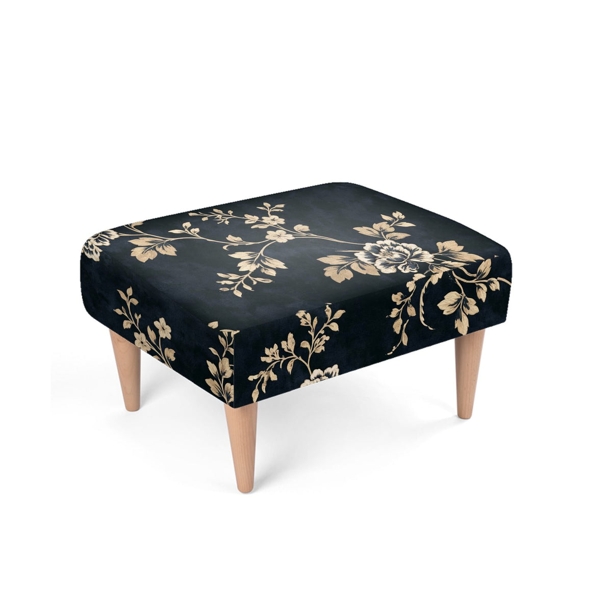 Noir Botanique Floral Footstool