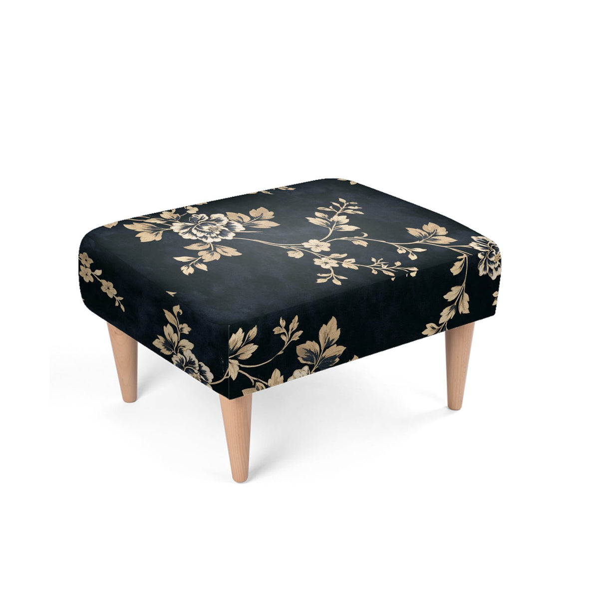 Noir Botanique Floral Footstool