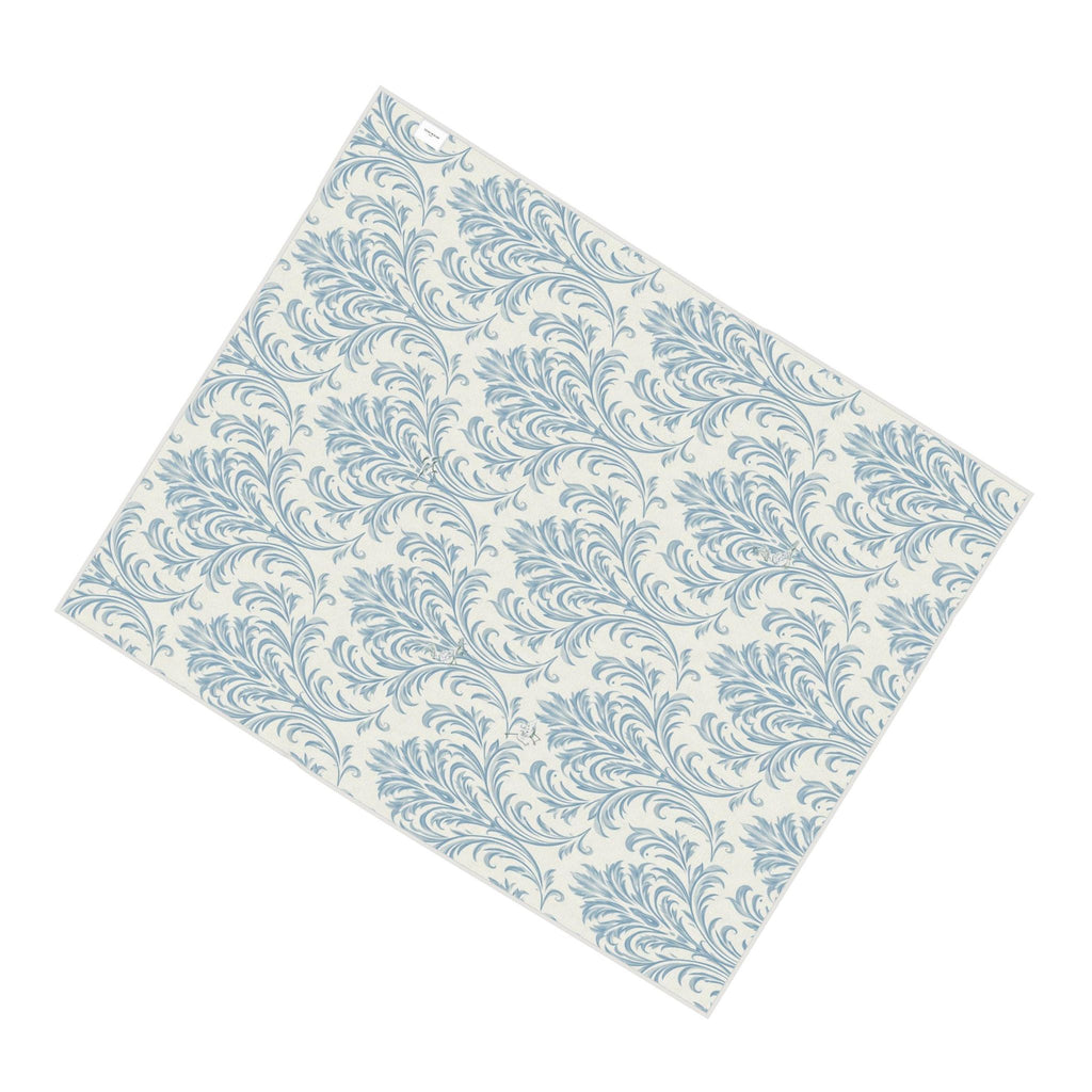 Azure Fleur Damask Towel | Ornamental Floral Bath Towel