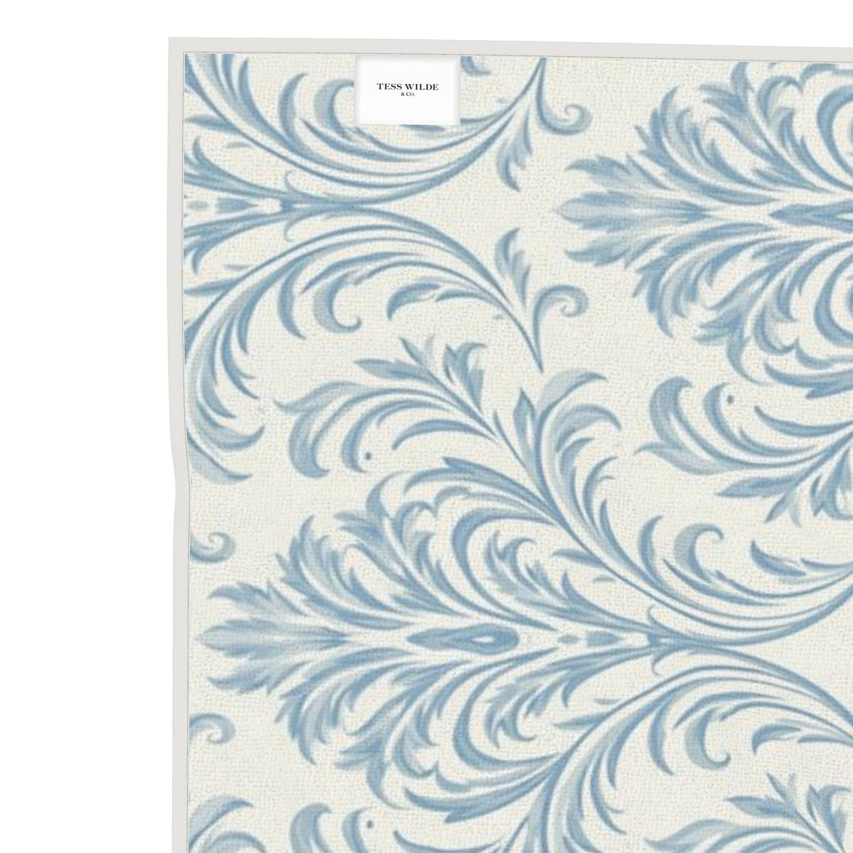 Azure Fleur Damask Towel | Ornamental Floral Bath Towel