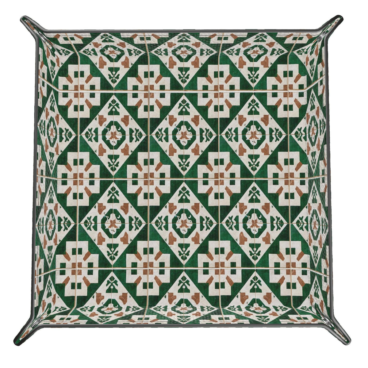 Verdant Mosaic Leather Trinket Tray | The Tile Edit