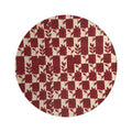 Rosso Botanica Ornamental Bowl – Red Checkered Floral Decorative Bowl, Italian Inspired Home Decor, Burgundy Statement Bowl