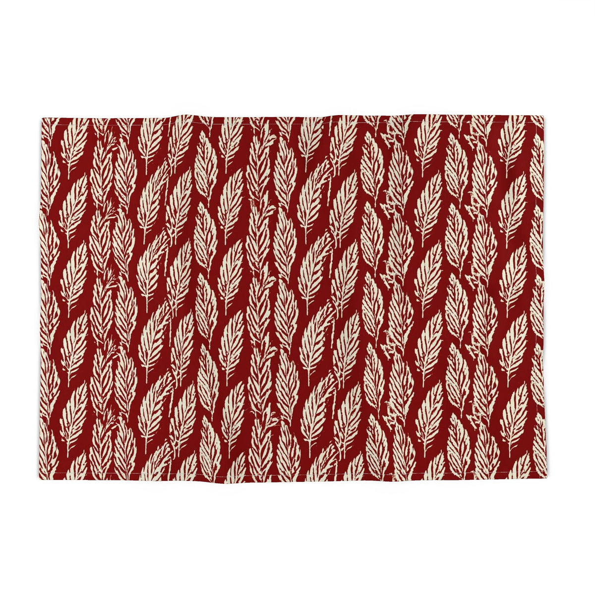 Crimson Red Feather Tea Towel | Christmas Kitchen Decor