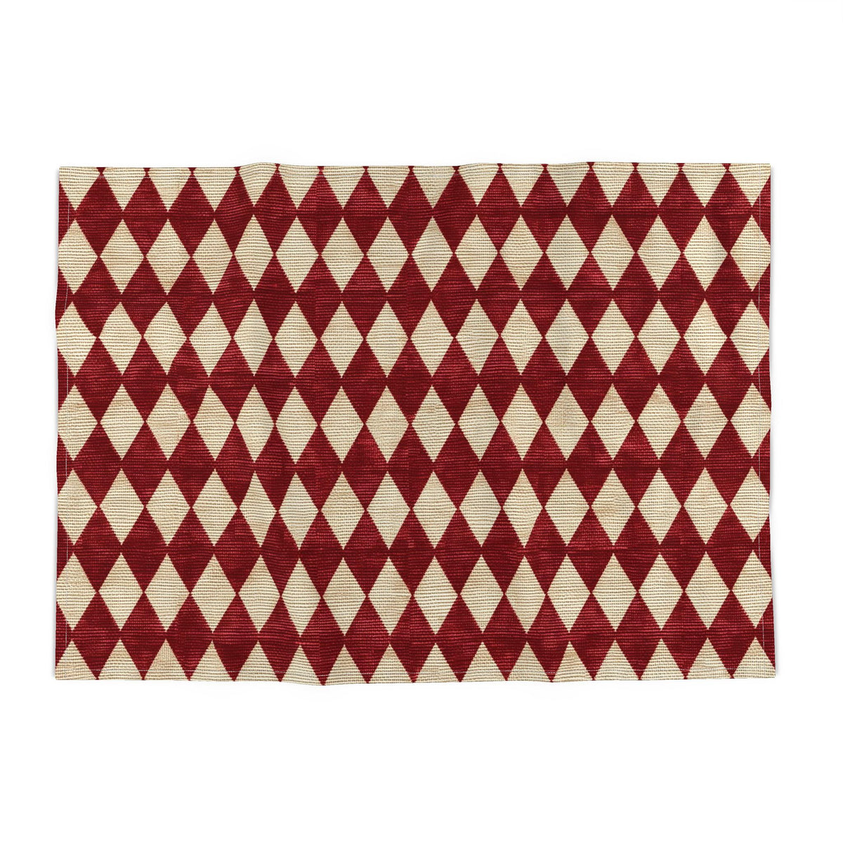 Red Harlequin Tea Towel | Vintage Argyle Decor