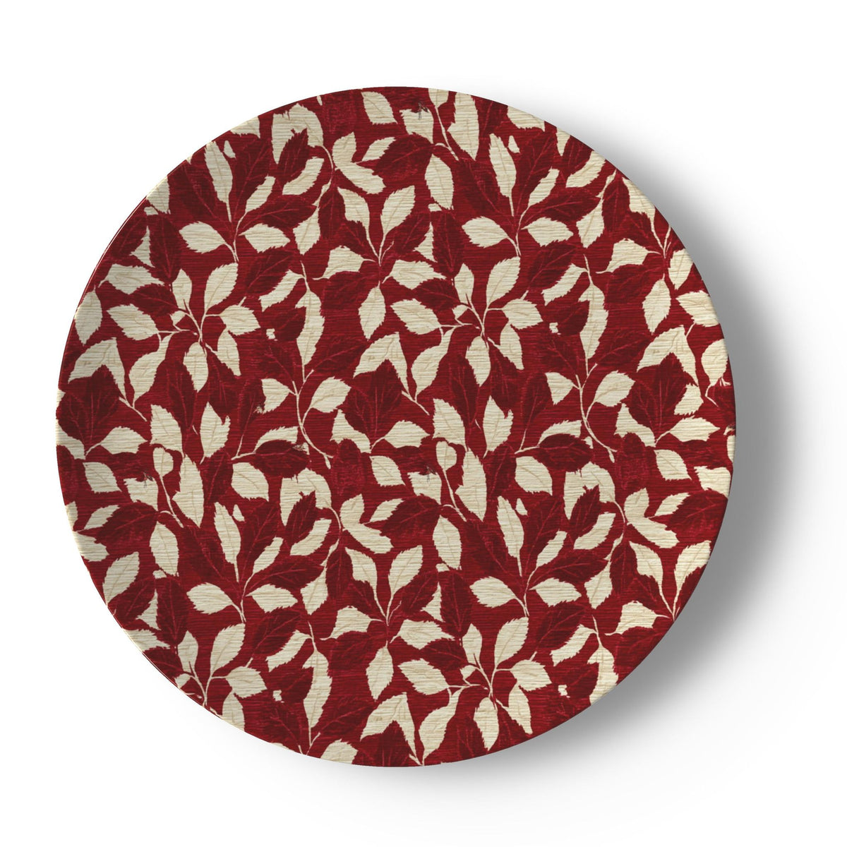 Crimson Red Botanical China Plate Set, Luxury Christmas Table Decor