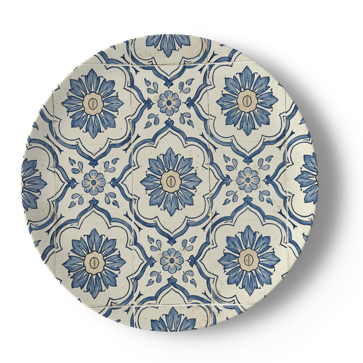 Blue Portuguese Tile China Plate | Mediterranean Coastal Tableware