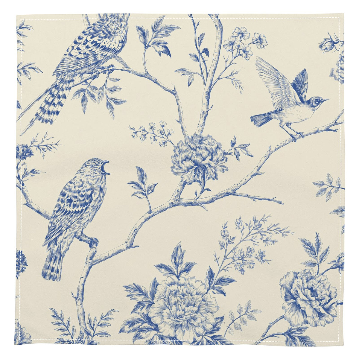 Bree Blue Toile Napkins | Silk, Cotton or Polyester