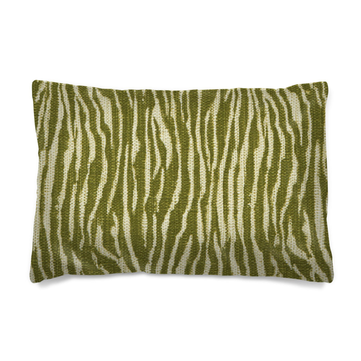 Olive Zebra Silk Duvet Cover, Luxury Green Animal Print Bedding