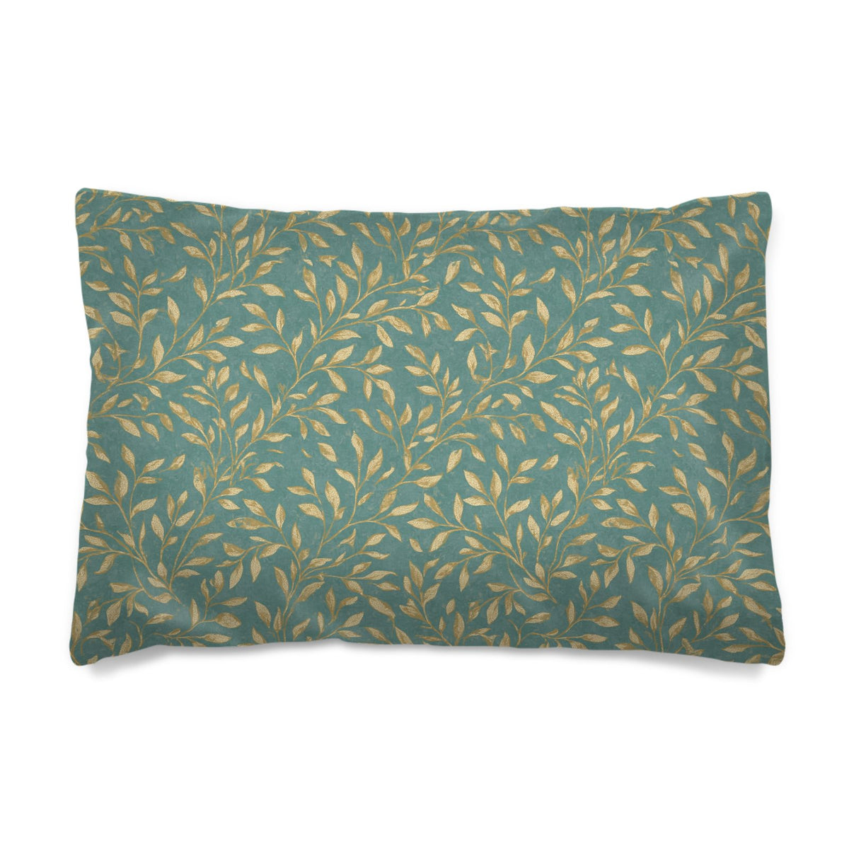 Aurelia Teal & Gold Botanical Silk Duvet Cover