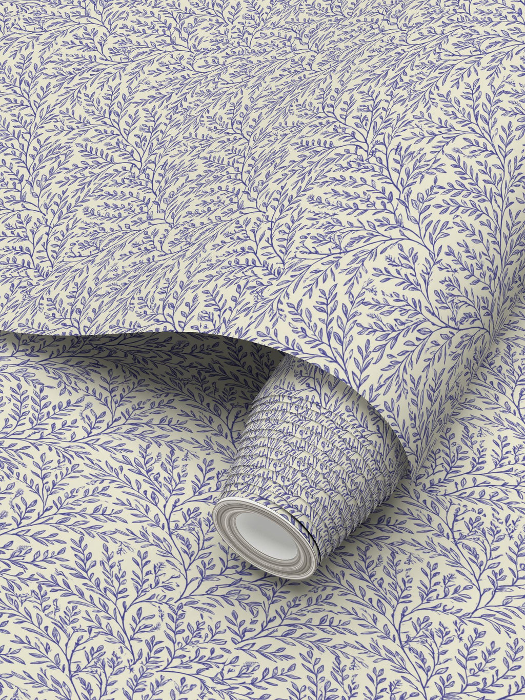 Aubrey Blue Botanical Wallpaper