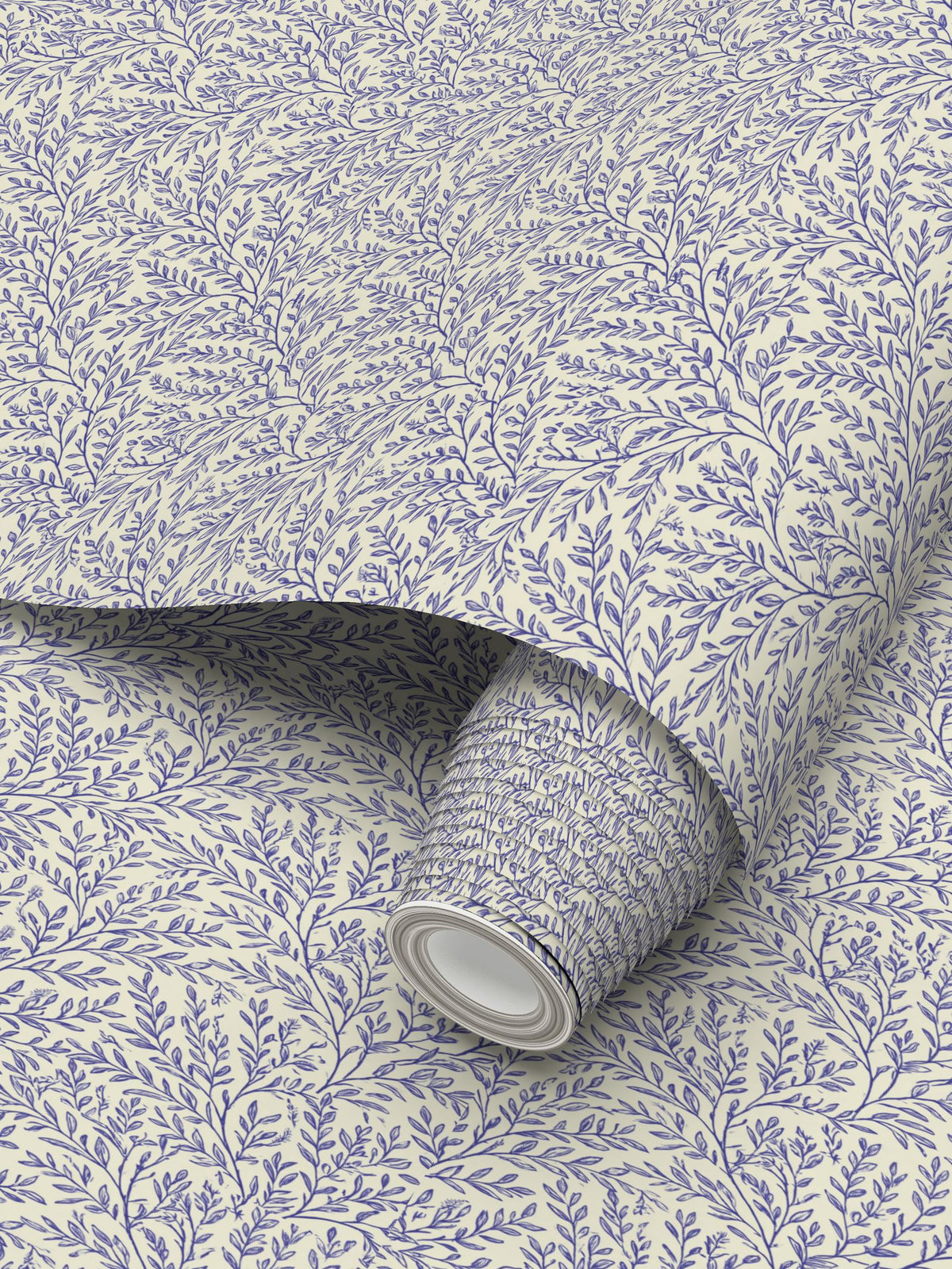 Aubrey Blue Botanical Wallpaper